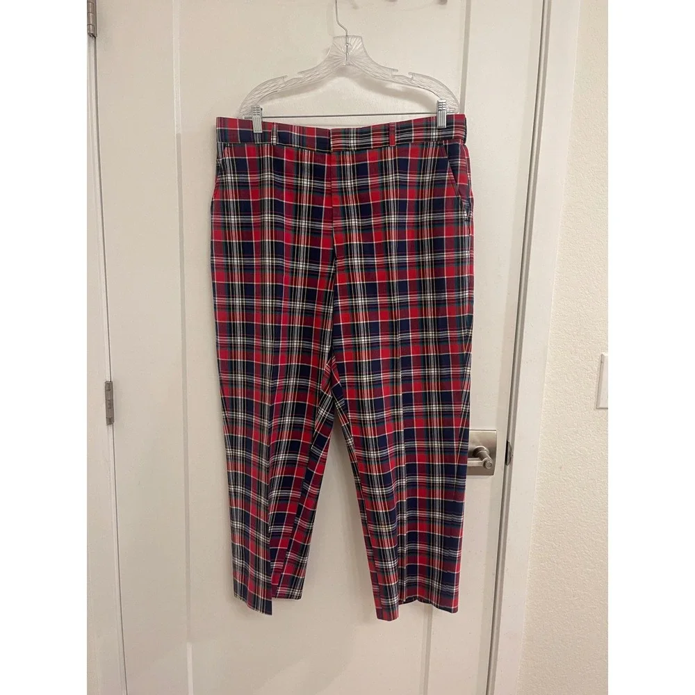 Vintage Orvis‎ Tartan Plaid Red Dress Pants Business Scottish Preppy Old Money